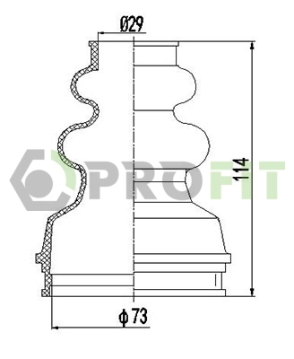 Bellow Kit, drive shaft (2710-0008 XLB)