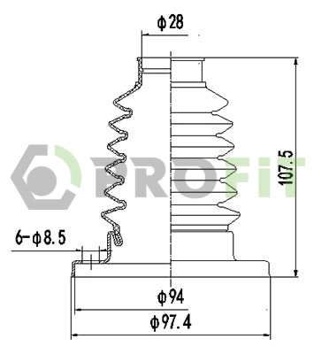 Bellow Kit, drive shaft (2810-0033 XLB)