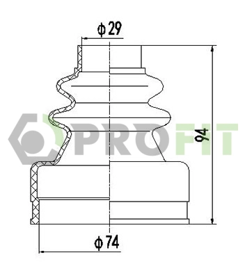 Bellow Kit, drive shaft (2710-0013 XLB)