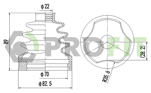 Bellow Kit, drive shaft (2810-0034 XLB)