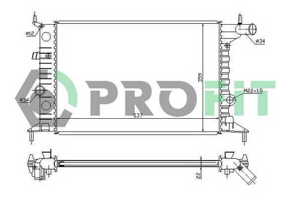 Radiator, engine cooling (PR 5077A3)