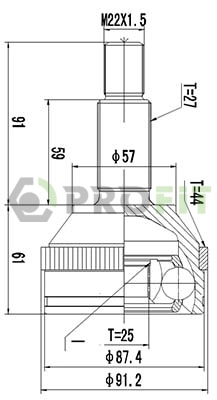 Joint Kit, drive shaft (2710-1200)