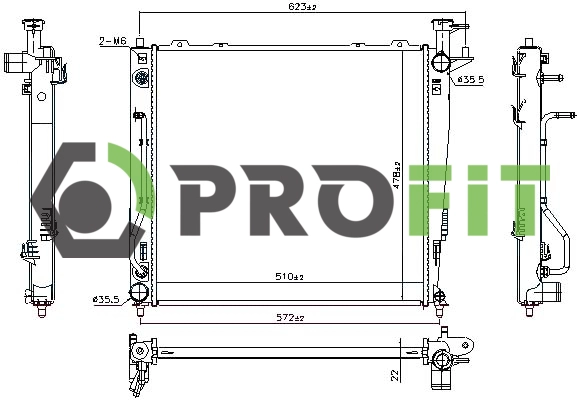 Radiator, engine cooling (1740-0153)