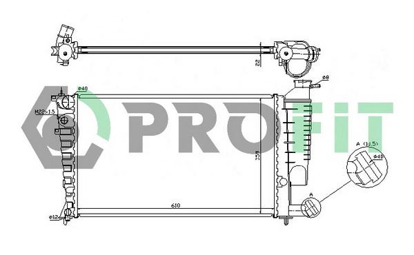 Radiator, engine cooling (PR 0520N1)