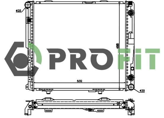 Radiator, engine cooling (1740-0314)