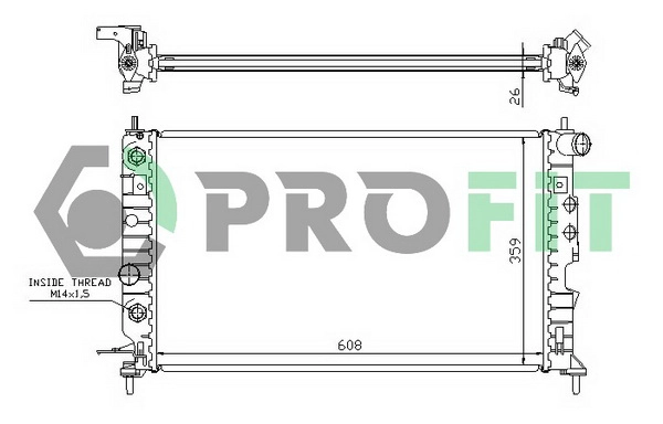 Radiator, engine cooling (PR 5077A2)