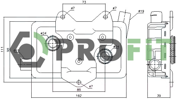 Oil Cooler, engine oil (1745-0059)