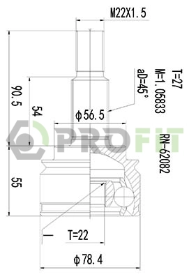 Joint Kit, drive shaft (2710-1871)