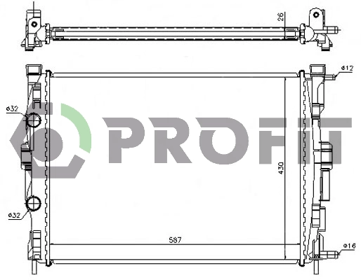 Radiator, engine cooling (PR 6044A2)