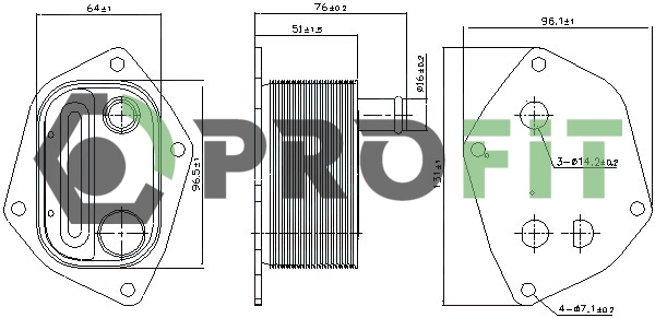 Oil Cooler, engine oil (1745-0052)