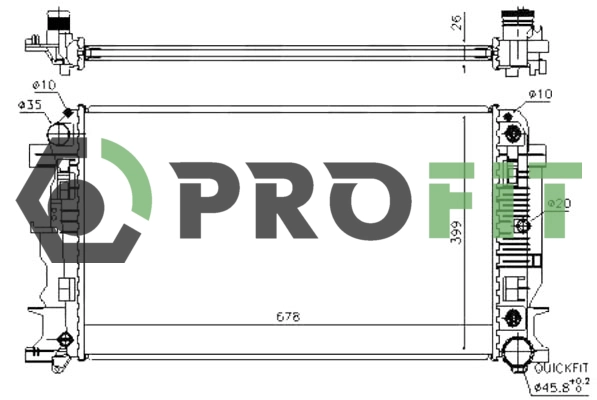 Radiator, engine cooling (1740-0306)