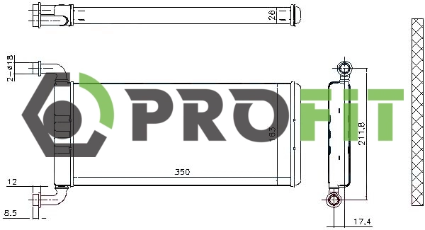Heat Exchanger, interior heating (1760-0307)
