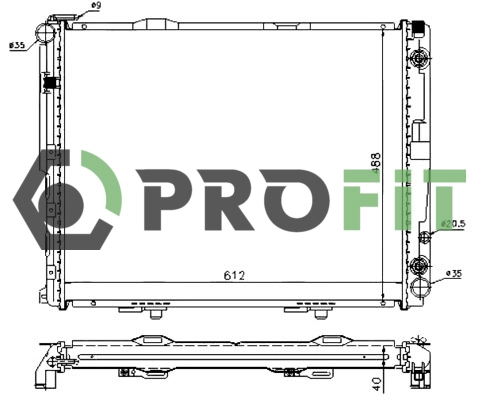 Radiator, engine cooling (1740-0301)