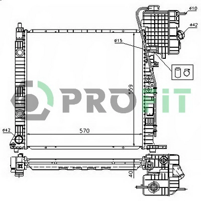 Radiator, engine cooling (PR 3560A1)