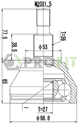 Joint Kit, drive shaft (2710-1428)