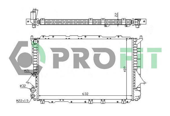 Radiator, engine cooling (PR 0014A4)
