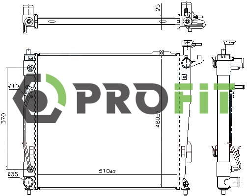 Radiator, engine cooling (1740-0157)