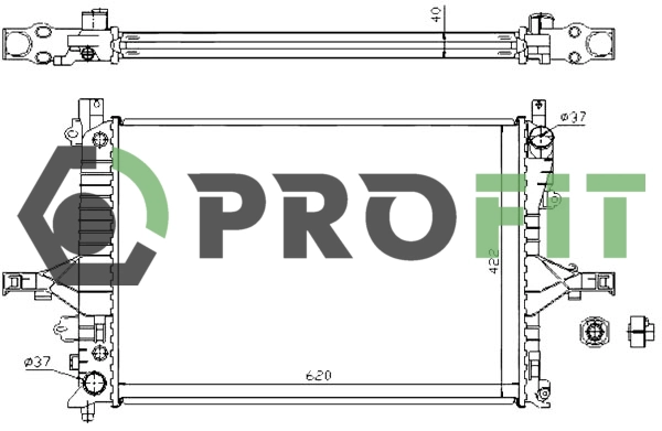 Radiator, engine cooling (1740-0702)