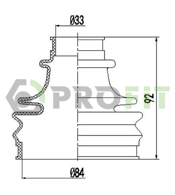Bellow Kit, drive shaft (2710-0012 XLB)