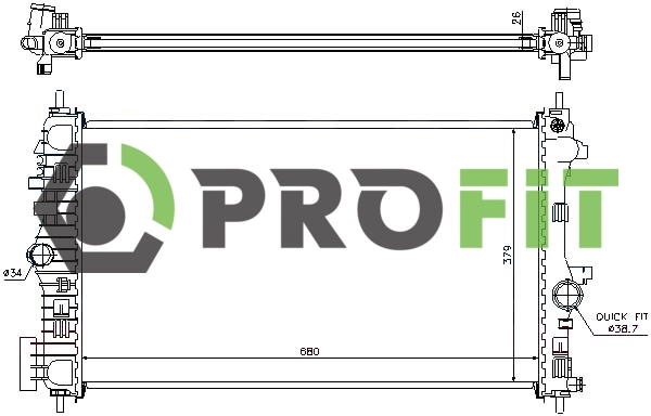 Radiator, engine cooling (1740-0387)