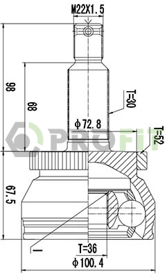 Joint Kit, drive shaft (2710-1735)