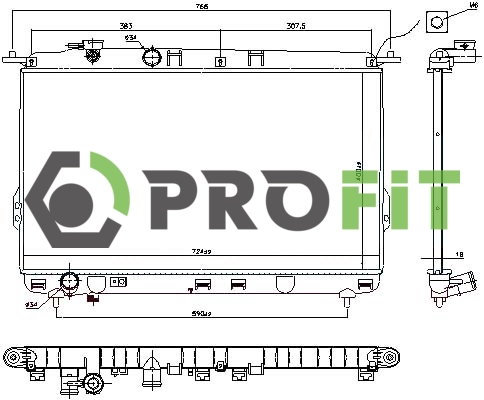 Radiator, engine cooling (1740-0147)