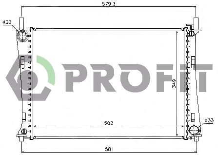 Radiator, engine cooling (PR 2562A3)