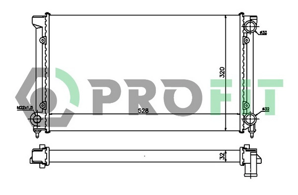 Radiator, engine cooling (PR 9537A4)