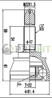 Joint Kit, drive shaft (2710-1416)