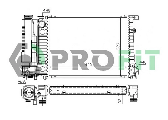 Radiator, engine cooling (PR 0060A1)