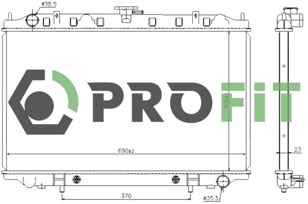Radiator, engine cooling (1740-0254)