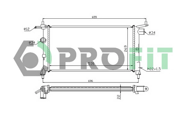 Radiator, engine cooling (PR 5018A2)