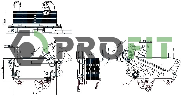 Oil Cooler, engine oil (1745-0066)
