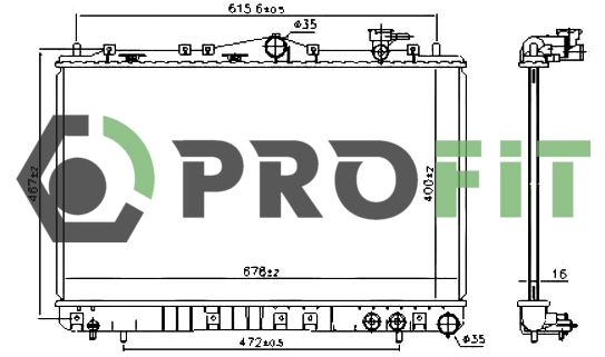 Radiator, engine cooling (1740-0144)