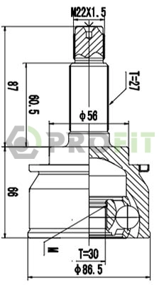Joint Kit, drive shaft (2710-1084)