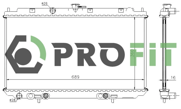 Radiator, engine cooling (1740-0253)