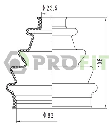 Bellow Kit, drive shaft (2710-0042 XLB)