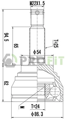 Joint Kit, drive shaft (2710-1332)