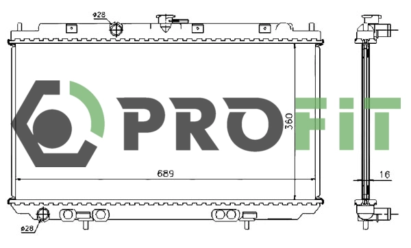 Radiator, engine cooling (1740-0258)