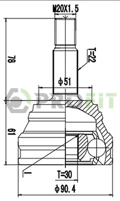 Joint Kit, drive shaft (2710-1050)
