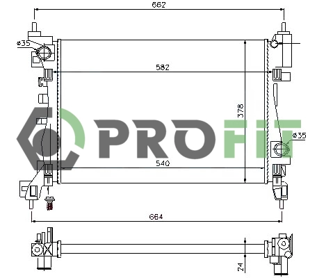 Radiator, engine cooling (1740-0396)