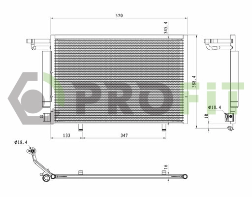 Condenser, air conditioning (1770-0523)