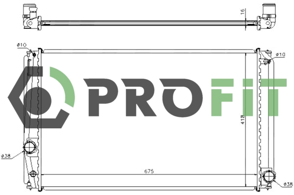 Radiator, engine cooling (1740-0409)