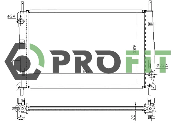 Radiator, engine cooling (1740-0430)
