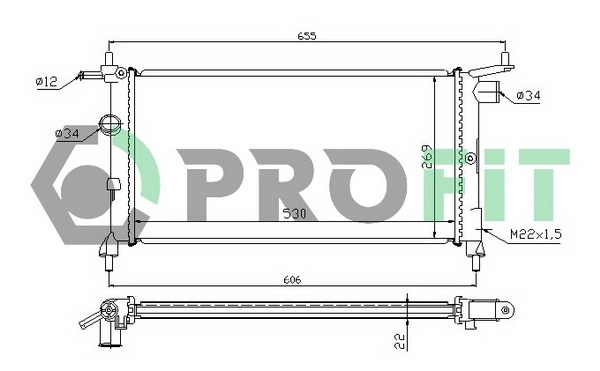 Radiator, engine cooling (PR 5018A1)