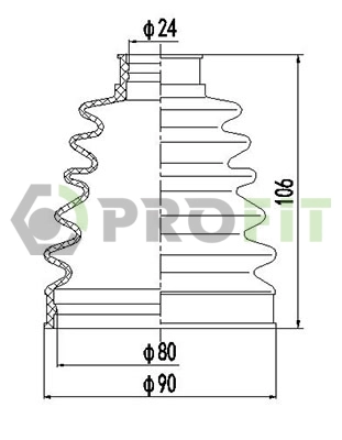 Bellow Kit, drive shaft (2710-0022 XLB)
