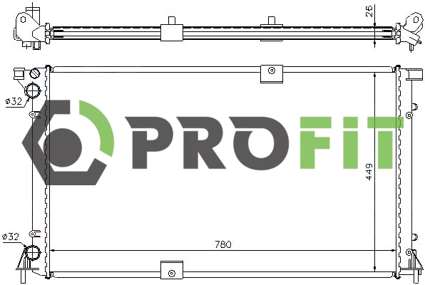Radiator, engine cooling (1740-0184)