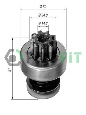 Freewheel Gear, starter (1910-8054)