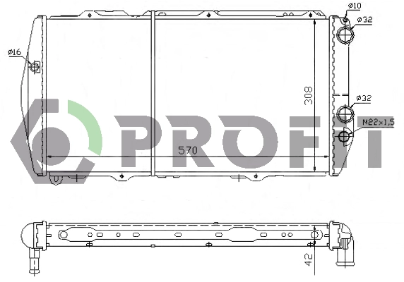 Radiator, engine cooling (PR 0012A6)