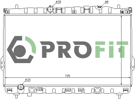 Radiator, engine cooling (1740-0163)